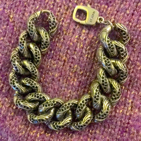 St John Swarovski Crystal Chain Link Bracelet - Picture 2 of 5